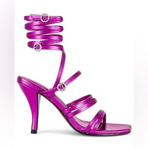 Lovers and Friends Revolve Metallic Pink Multi Strap Shoes Size 9